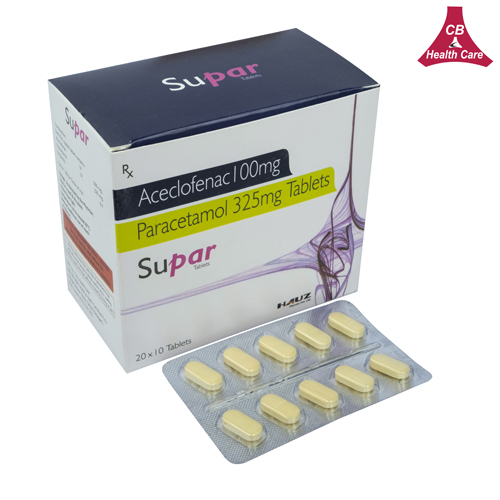 Aceclofenac 100mg + Paracetmaol 325mg (20*10) Tablets