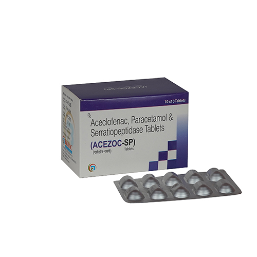Aceclofenac(IP ) 100mg +Serratiopeptidase(IP) 15mg+Paracetamol( IP) 325mg Tablets
