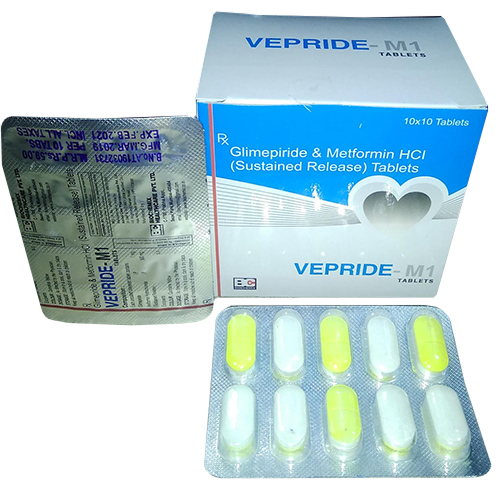 Glimepiride 1mg + Metformin 500mg Tablets